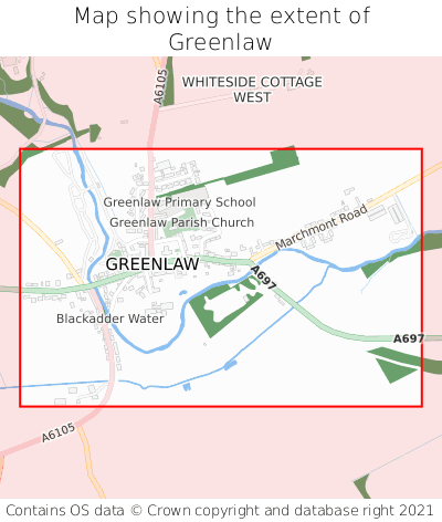 Map showing extent of Greenlaw as bounding box