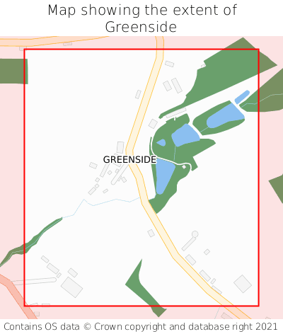 Map showing extent of Greenside as bounding box