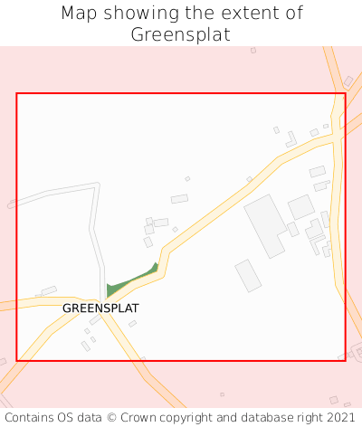 Map showing extent of Greensplat as bounding box