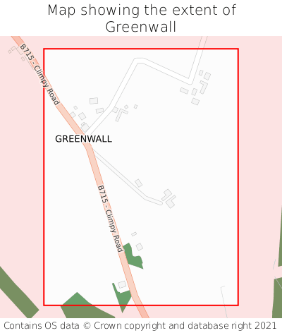 Map showing extent of Greenwall as bounding box