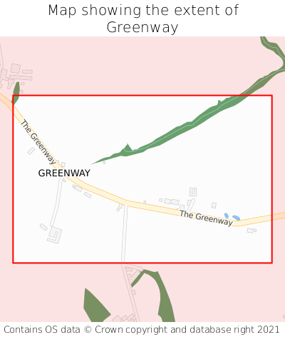 Map showing extent of Greenway as bounding box