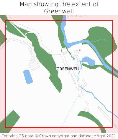 Map showing extent of Greenwell as bounding box