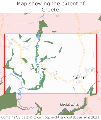 Map showing extent of Greete as bounding box