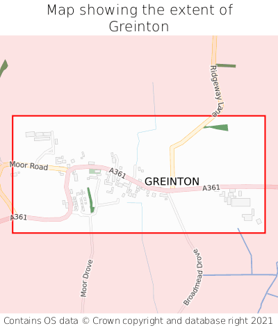 Map showing extent of Greinton as bounding box