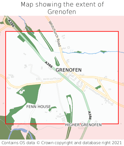 Map showing extent of Grenofen as bounding box
