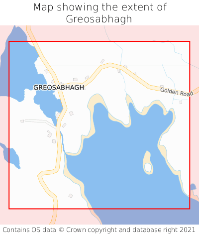 Map showing extent of Greosabhagh as bounding box