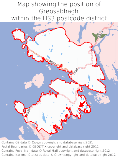 Map showing location of Greosabhagh within HS3