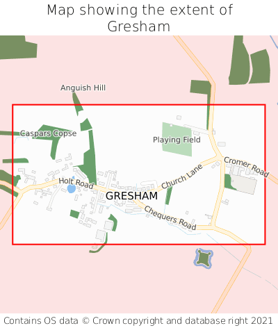 Map showing extent of Gresham as bounding box