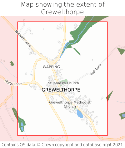Map showing extent of Grewelthorpe as bounding box