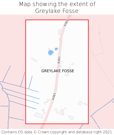 Map showing extent of Greylake Fosse as bounding box
