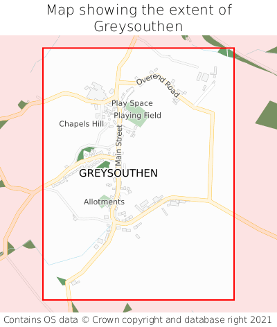 Map showing extent of Greysouthen as bounding box