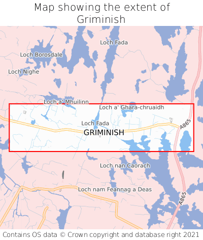 Map showing extent of Griminish as bounding box