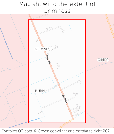 Map showing extent of Grimness as bounding box