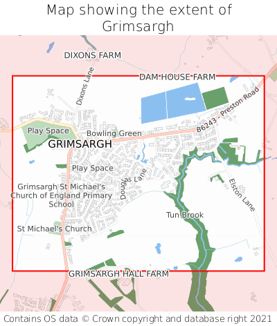 Map showing extent of Grimsargh as bounding box