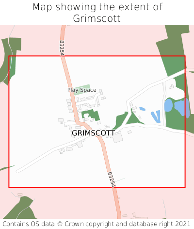 Map showing extent of Grimscott as bounding box