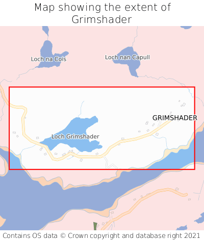 Map showing extent of Grimshader as bounding box