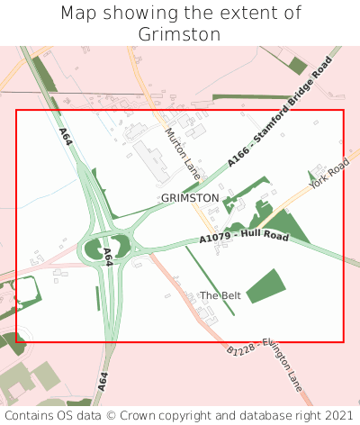 Map showing extent of Grimston as bounding box