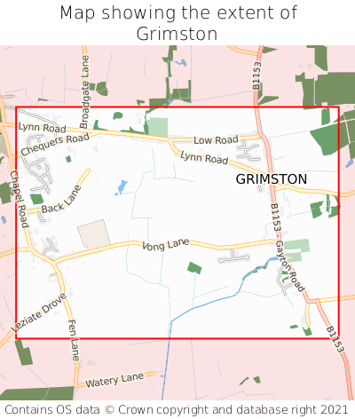 Map showing extent of Grimston as bounding box