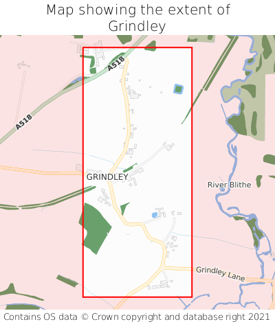 Map showing extent of Grindley as bounding box