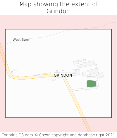 Map showing extent of Grindon as bounding box
