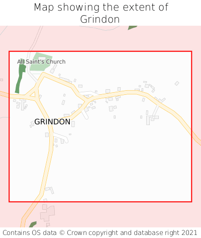 Map showing extent of Grindon as bounding box