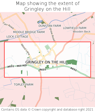 Map showing extent of Gringley on the Hill as bounding box