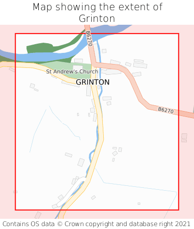 Map showing extent of Grinton as bounding box