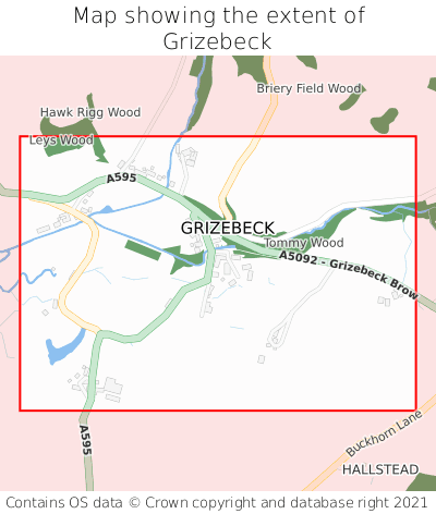 Map showing extent of Grizebeck as bounding box