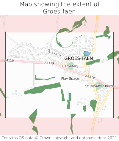 Map showing extent of Groes-faen as bounding box