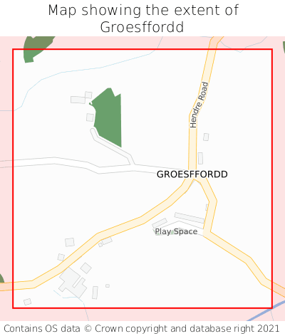 Map showing extent of Groesffordd as bounding box