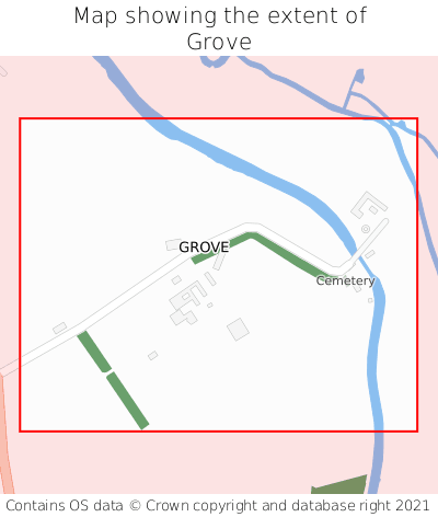 Map showing extent of Grove as bounding box