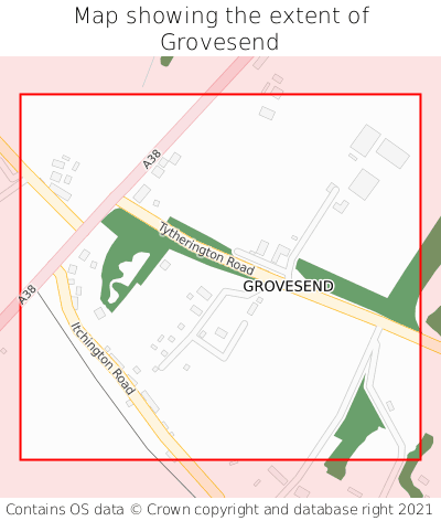 Map showing extent of Grovesend as bounding box