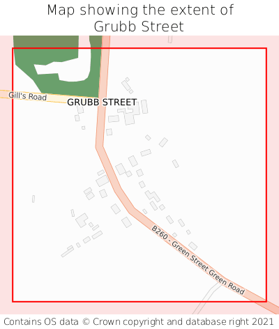 Map showing extent of Grubb Street as bounding box