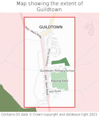 Map showing extent of Guildtown as bounding box