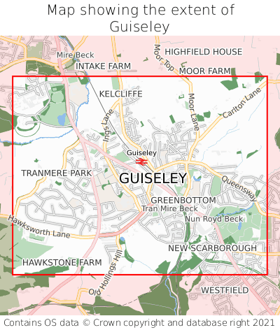 Map showing extent of Guiseley as bounding box