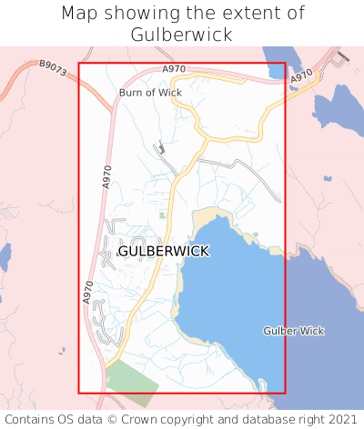 Map showing extent of Gulberwick as bounding box