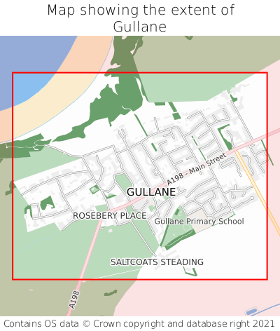 Map showing extent of Gullane as bounding box