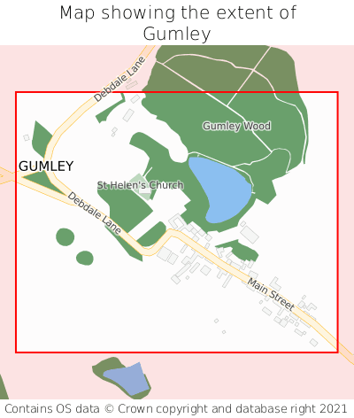 Map showing extent of Gumley as bounding box