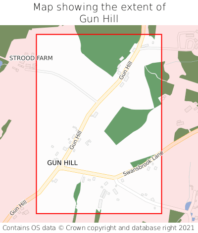 Map showing extent of Gun Hill as bounding box