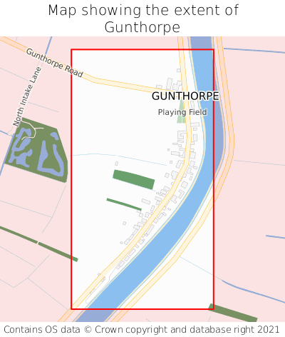 Map showing extent of Gunthorpe as bounding box
