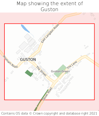 Map showing extent of Guston as bounding box