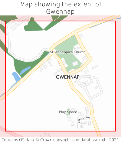 Map showing extent of Gwennap as bounding box