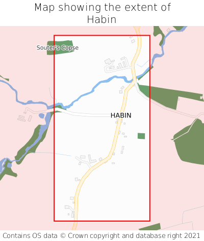Map showing extent of Habin as bounding box