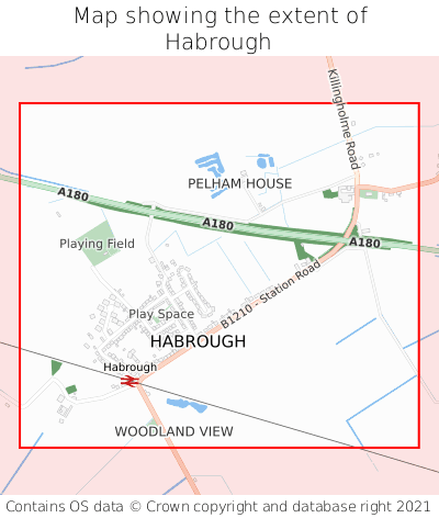Map showing extent of Habrough as bounding box