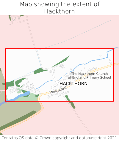 Map showing extent of Hackthorn as bounding box