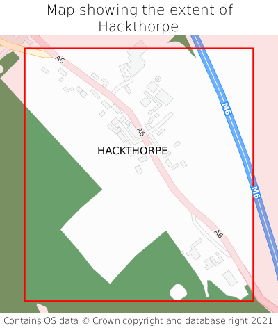 Map showing extent of Hackthorpe as bounding box