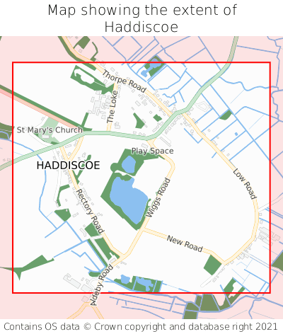 Map showing extent of Haddiscoe as bounding box