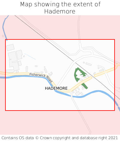 Map showing extent of Hademore as bounding box