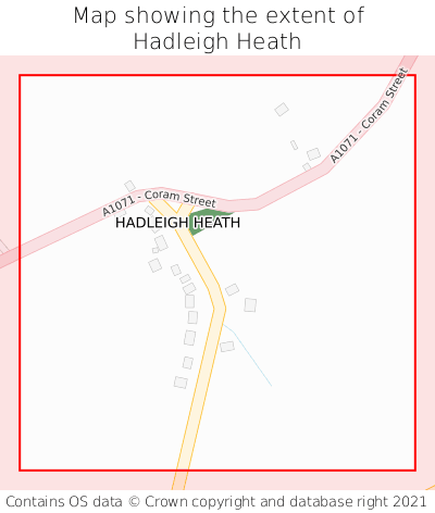 Map showing extent of Hadleigh Heath as bounding box