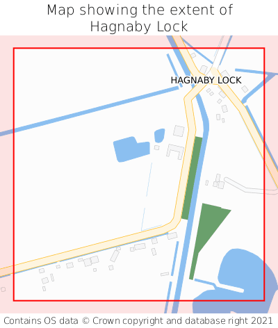 Map showing extent of Hagnaby Lock as bounding box